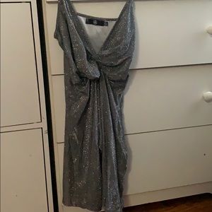 Silver twist front dress